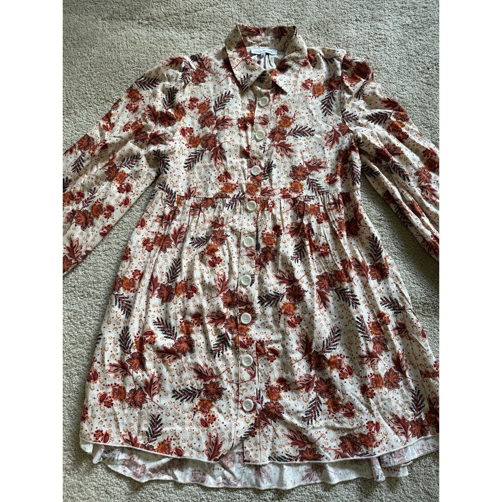 Jacquie The Label Women's Fall Floral Button Front Shirt Dress‎ in Size Small